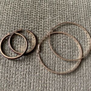 Gold Hoop Earrings Set